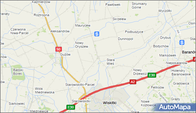 mapa Oryszew-Osada, Oryszew-Osada na mapie Targeo