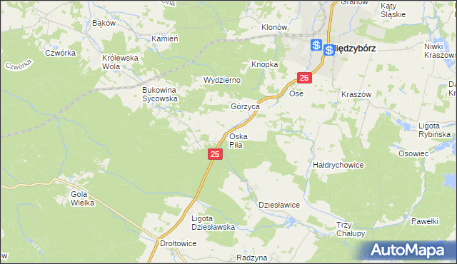 mapa Oska Piła, Oska Piła na mapie Targeo