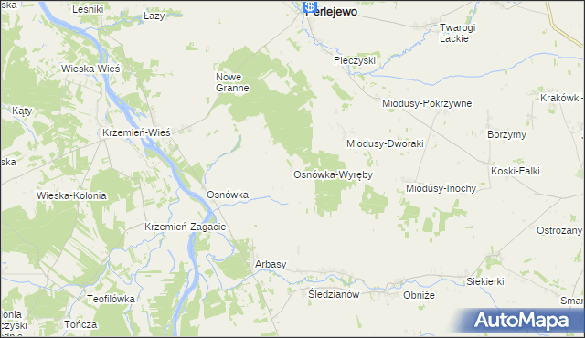 mapa Osnówka-Wyręby, Osnówka-Wyręby na mapie Targeo