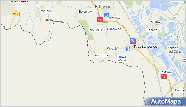 mapa Owsiszcze, Owsiszcze na mapie Targeo