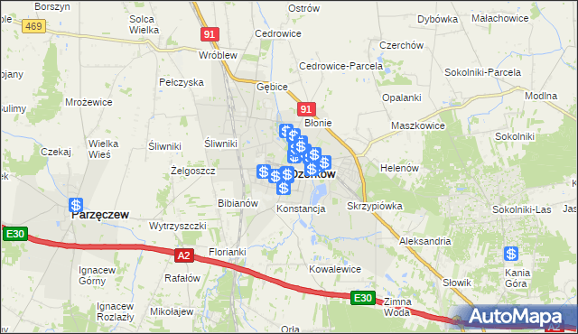 mapa Ozorków, Ozorków na mapie Targeo