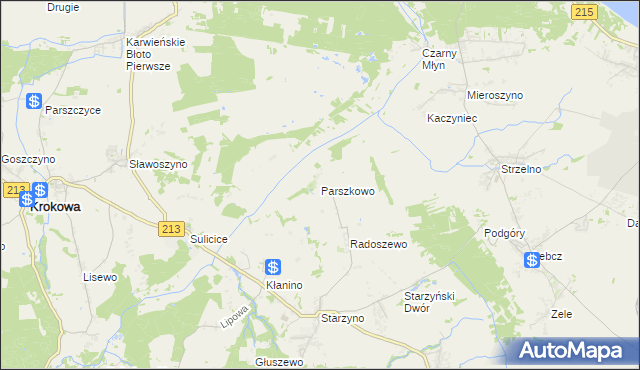 mapa Parszkowo, Parszkowo na mapie Targeo