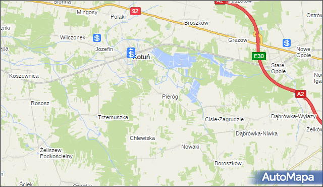 mapa Pieróg, Pieróg na mapie Targeo