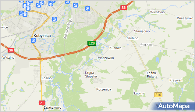 mapa Płaszewko, Płaszewko na mapie Targeo