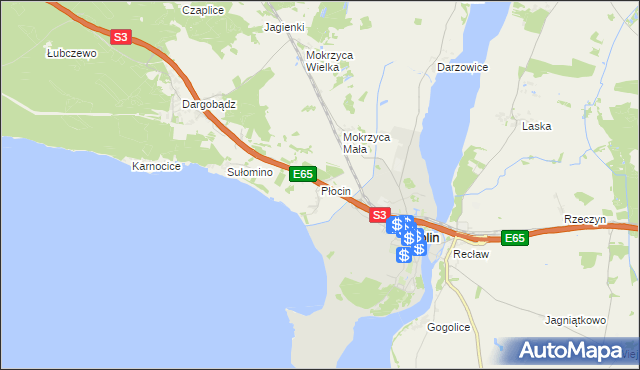 mapa Płocin, Płocin na mapie Targeo