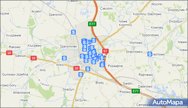 mapa Płońsk, Płońsk na mapie Targeo