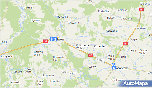 mapa Podczasza Wola, Podczasza Wola na mapie Targeo