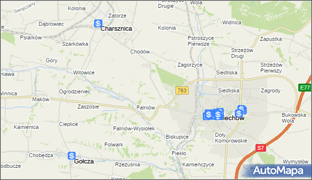 mapa Podmiejska Wola, Podmiejska Wola na mapie Targeo