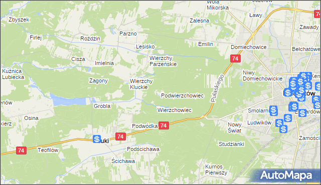 mapa Podwierzchowiec, Podwierzchowiec na mapie Targeo