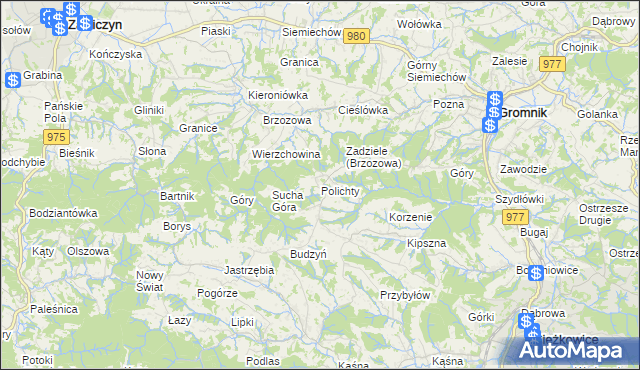 mapa Polichty, Polichty na mapie Targeo