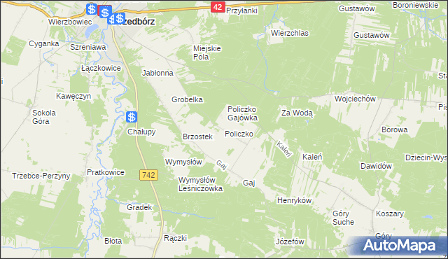 mapa Policzko, Policzko na mapie Targeo