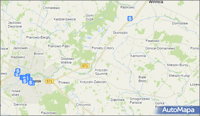 mapa Poniaty Wielkie, Poniaty Wielkie na mapie Targeo