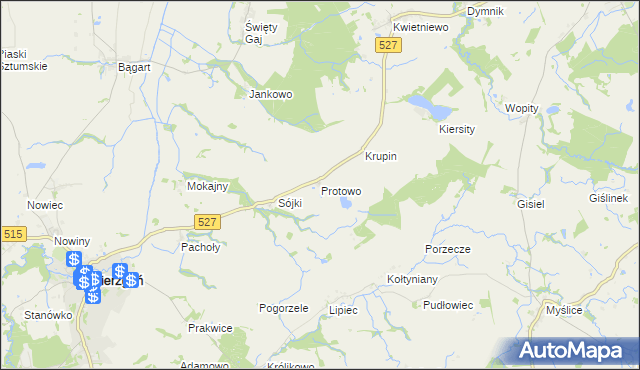 mapa Protowo, Protowo na mapie Targeo