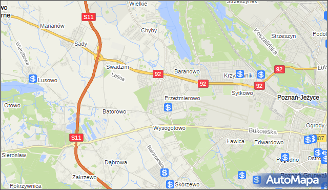 mapa Przeźmierowo, Przeźmierowo na mapie Targeo