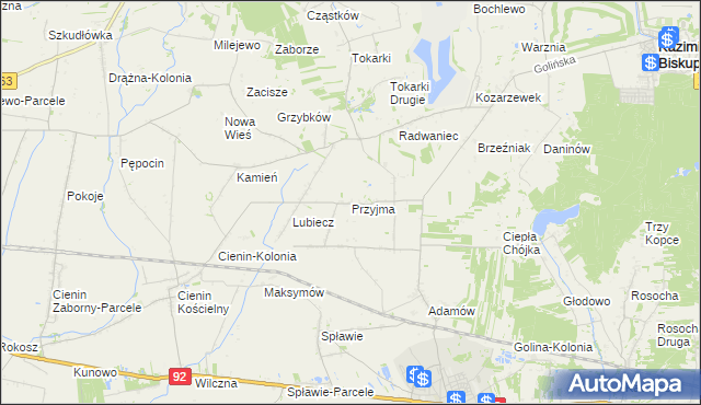 mapa Przyjma gmina Golina, Przyjma gmina Golina na mapie Targeo
