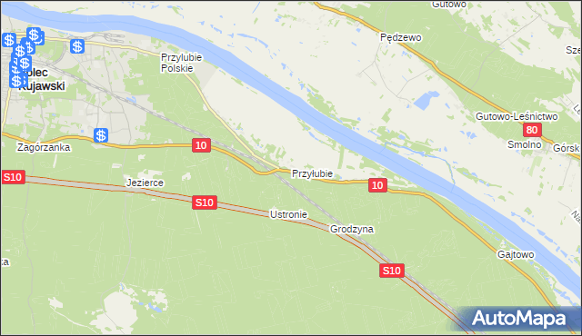 mapa Przyłubie gmina Solec Kujawski, Przyłubie gmina Solec Kujawski na mapie Targeo