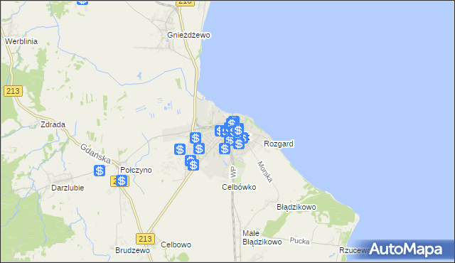 mapa Puck, Puck na mapie Targeo