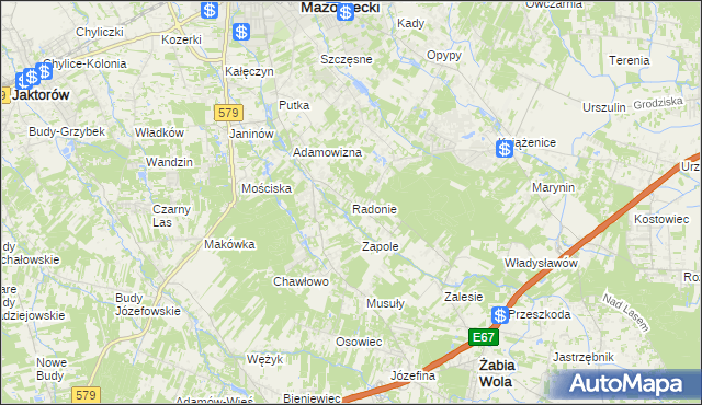mapa Radonie, Radonie na mapie Targeo