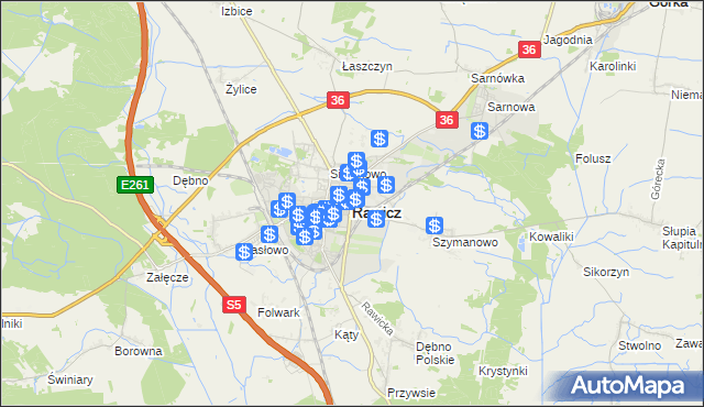 mapa Rawicz, Rawicz na mapie Targeo