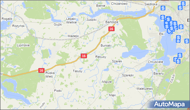 mapa Rękusy, Rękusy na mapie Targeo