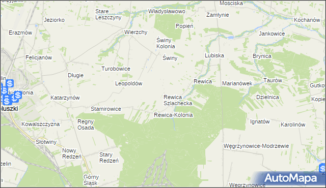 mapa Rewica Szlachecka, Rewica Szlachecka na mapie Targeo