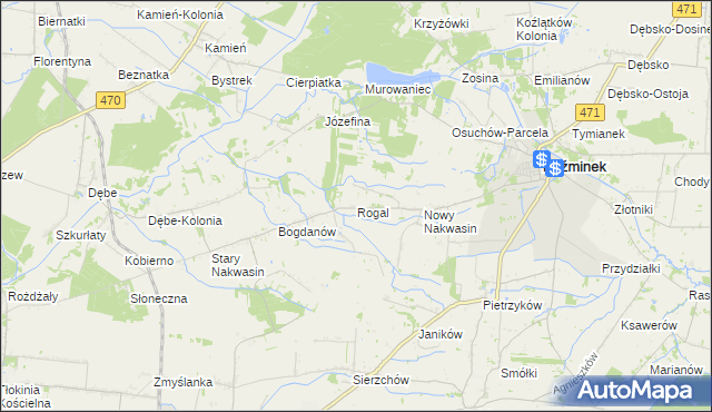 mapa Rogal gmina Koźminek, Rogal gmina Koźminek na mapie Targeo