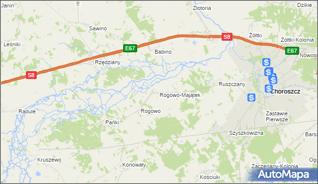 mapa Rogowo-Majątek, Rogowo-Majątek na mapie Targeo