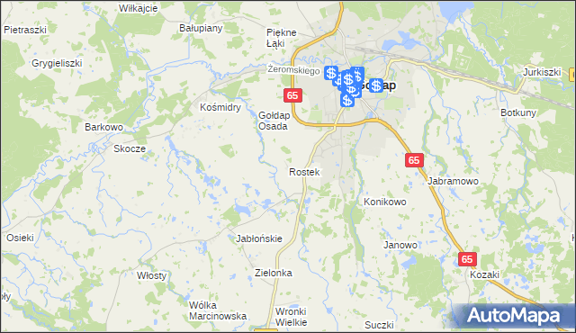 mapa Rostek, Rostek na mapie Targeo
