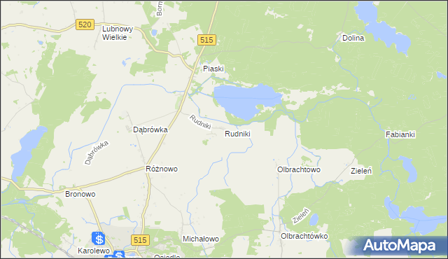 mapa Rudniki gmina Susz, Rudniki gmina Susz na mapie Targeo