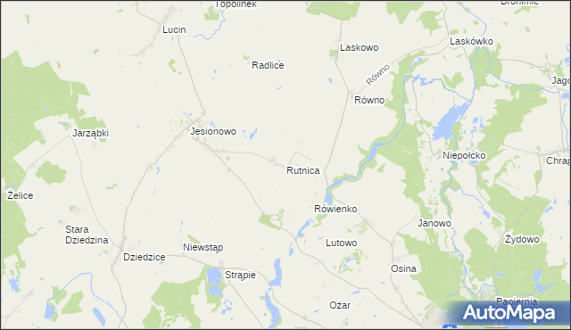 mapa Rutnica, Rutnica na mapie Targeo