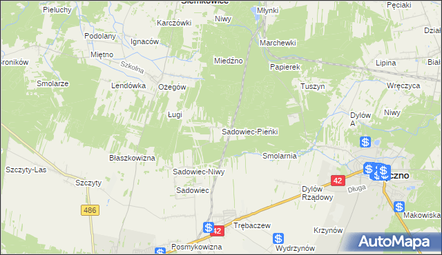 mapa Sadowiec-Pieńki, Sadowiec-Pieńki na mapie Targeo