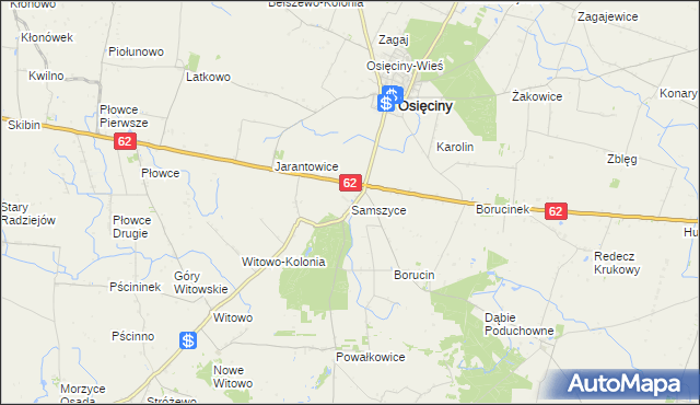 mapa Samszyce, Samszyce na mapie Targeo