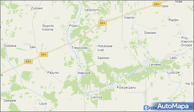 mapa Sapowo, Sapowo na mapie Targeo