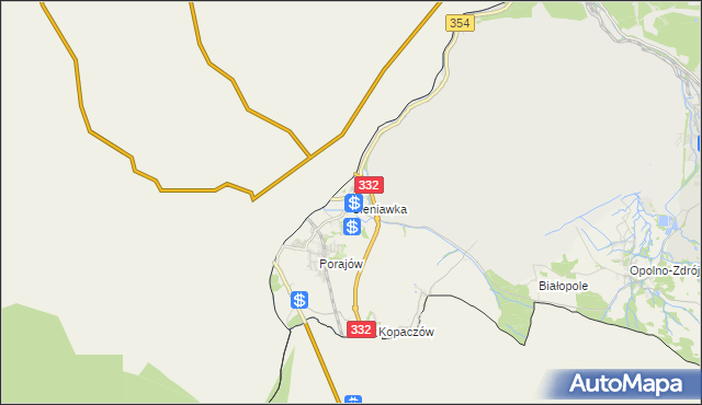 mapa Sieniawka gmina Bogatynia, Sieniawka gmina Bogatynia na mapie Targeo