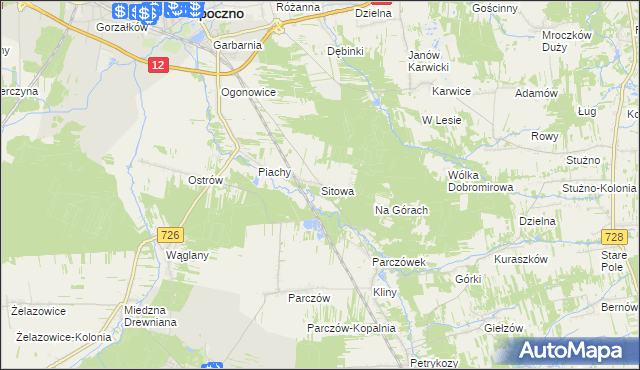 mapa Sitowa, Sitowa na mapie Targeo
