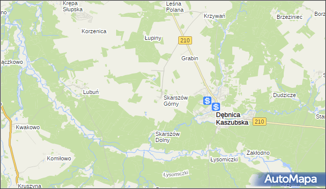 mapa Skarszów Górny, Skarszów Górny na mapie Targeo
