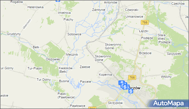 mapa Skowronno Dolne, Skowronno Dolne na mapie Targeo