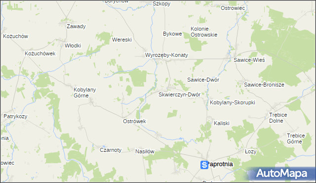 mapa Skwierczyn-Dwór, Skwierczyn-Dwór na mapie Targeo