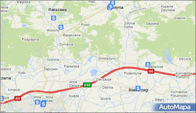 mapa Smolarzyny, Smolarzyny na mapie Targeo