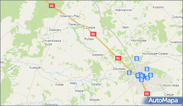 mapa Sobieski gmina Mońki, Sobieski gmina Mońki na mapie Targeo