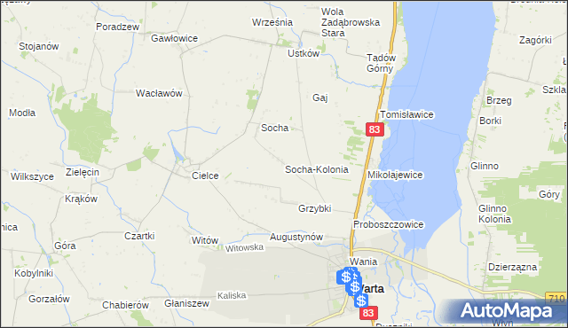 mapa Socha-Kolonia, Socha-Kolonia na mapie Targeo