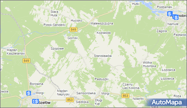 mapa Stanisławów gmina Józefów, Stanisławów gmina Józefów na mapie Targeo