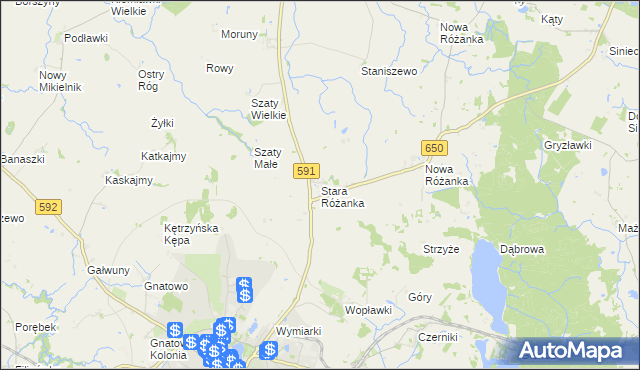 mapa Stara Różanka, Stara Różanka na mapie Targeo
