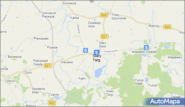 mapa Stary Targ, Stary Targ na mapie Targeo