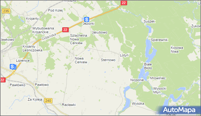 mapa Sternowo, Sternowo na mapie Targeo
