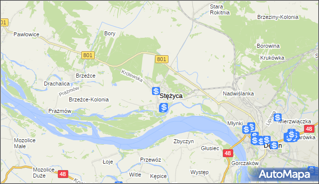 mapa Stężyca powiat rycki, Stężyca powiat rycki na mapie Targeo