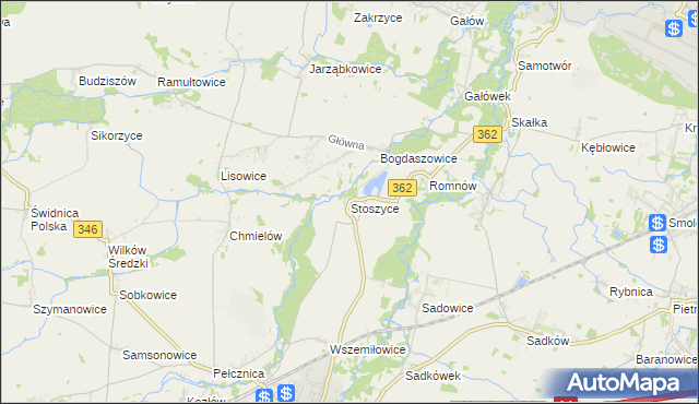 mapa Stoszyce, Stoszyce na mapie Targeo