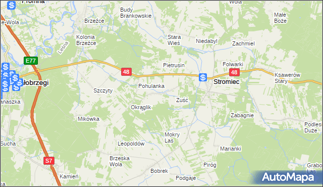 mapa Stromiecka Wola, Stromiecka Wola na mapie Targeo