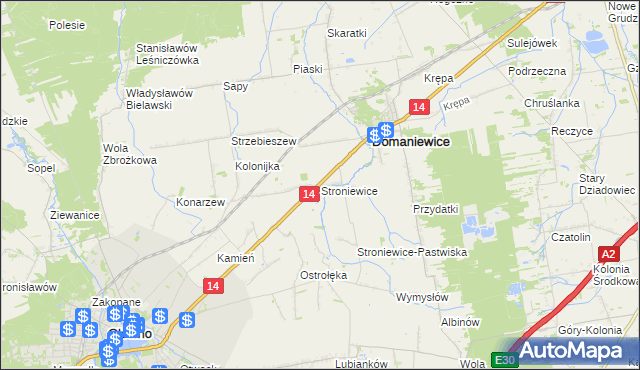 mapa Stroniewice, Stroniewice na mapie Targeo