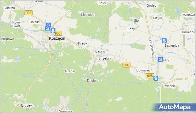 mapa Strzebiń, Strzebiń na mapie Targeo